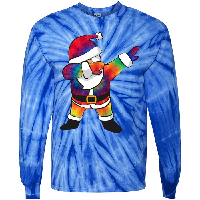 Dabbing Santa Tie Dye Christmas Long Sleeve Dab Tie-Dye Long Sleeve Shirt