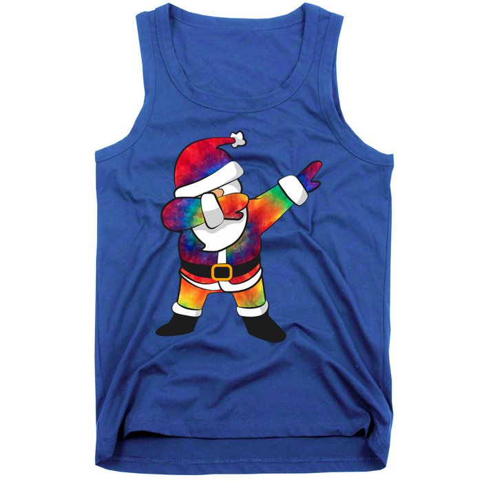 Dabbing Santa Tie Dye Christmas Long Sleeve Dab Tank Top