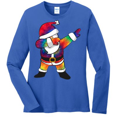 Dabbing Santa Tie Dye Christmas Long Sleeve Dab Ladies Long Sleeve Shirt