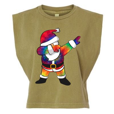 Dabbing Santa Tie Dye Christmas Long Sleeve Dab Garment-Dyed Women's Muscle Tee