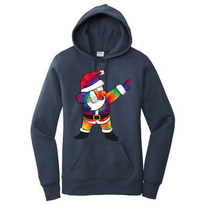 Dabbing Santa Tie Dye Christmas Long Sleeve Dab Women's Pullover Hoodie