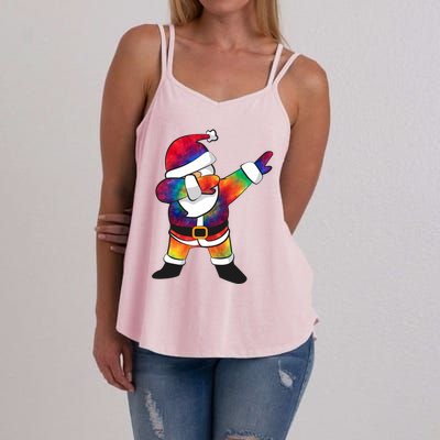 Dabbing Santa Tie Dye Christmas Long Sleeve Dab Women's Strappy Tank