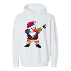 Dabbing Santa Tie Dye Christmas Long Sleeve Dab Garment-Dyed Fleece Hoodie