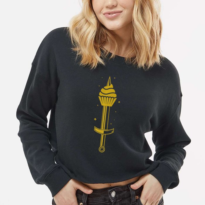 Dowser Series Tenth Anniversary Goldprinting Cropped Pullover Crew