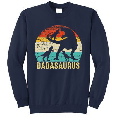 Dada Saurus T Rex Dada Dinosaur 3 Three Fathers Day Tall Sweatshirt