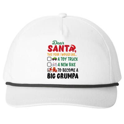 Dear Santa This Year I Would Like To Become A Big Grumpa Snapback Five-Panel Rope Hat