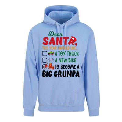 Dear Santa This Year I Would Like To Become A Big Grumpa Unisex Surf Hoodie