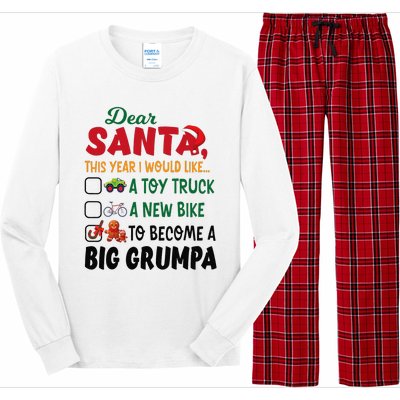 Dear Santa This Year I Would Like To Become A Big Grumpa Long Sleeve Pajama Set