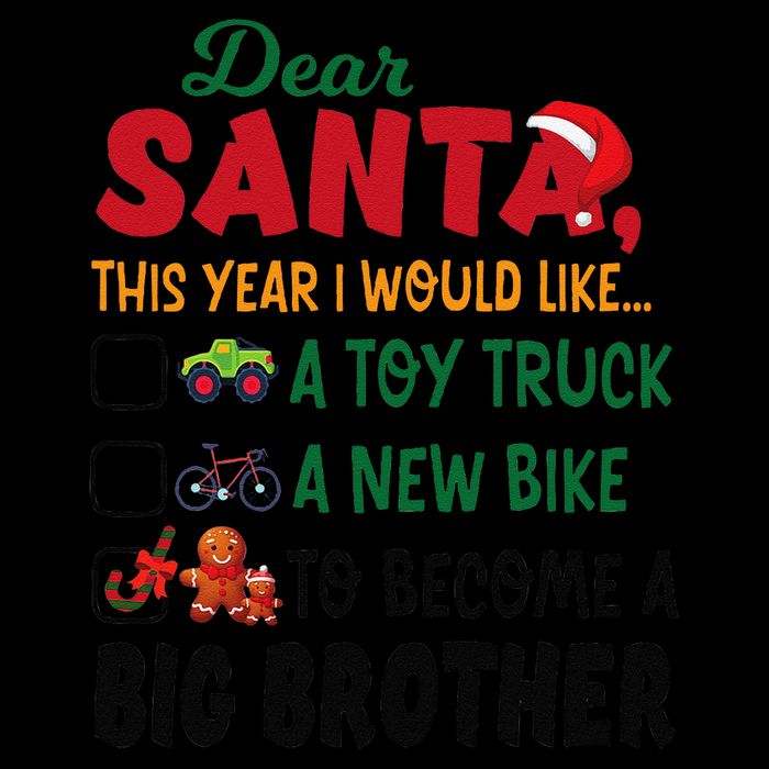 Dear Santa This Year I Would Like To Become A Big Brother Drawstring Bag