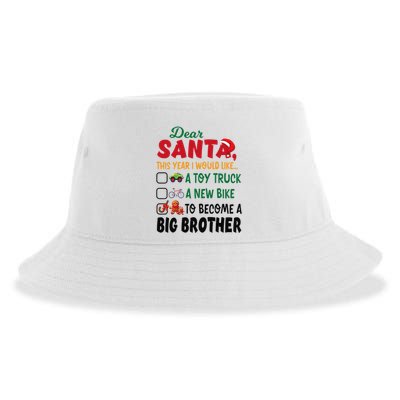 Dear Santa This Year I Would Like To Become A Big Brother Sustainable Bucket Hat