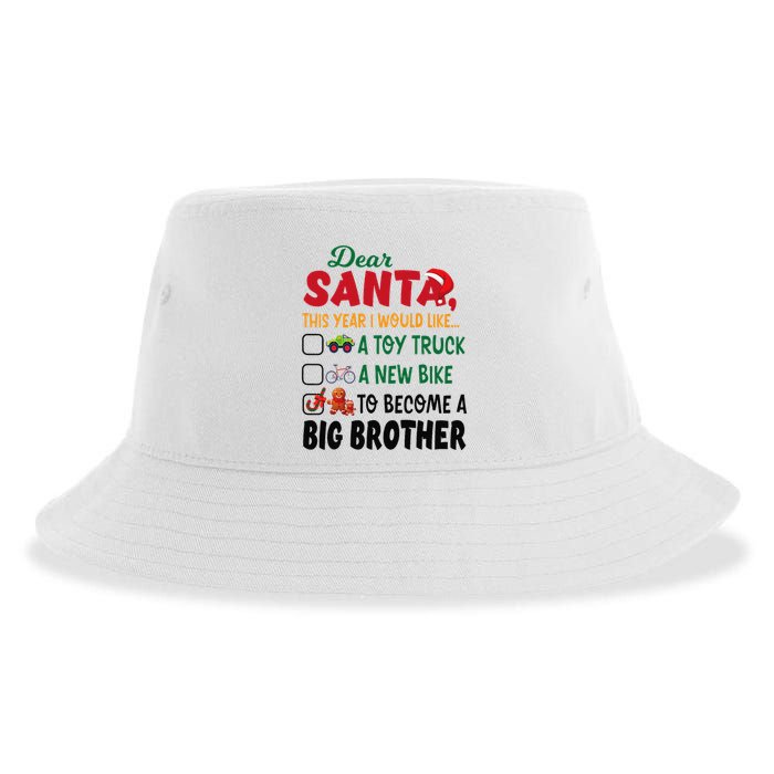 Dear Santa This Year I Would Like To Become A Big Brother Sustainable Bucket Hat