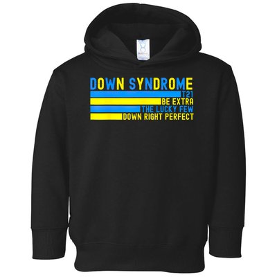 Down Syndrome T21 Be Extra The Lucky Few Down Right Perfect Toddler Hoodie