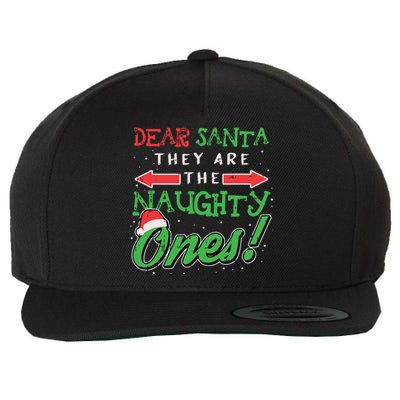 Dear Santa They Are The Naughty Ones Funny Christmas Gifts Wool Snapback Cap