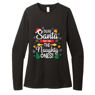 Dear Santa They Are The Naughty Ones Christmas Pajama Gifts  Womens CVC Long Sleeve Shirt