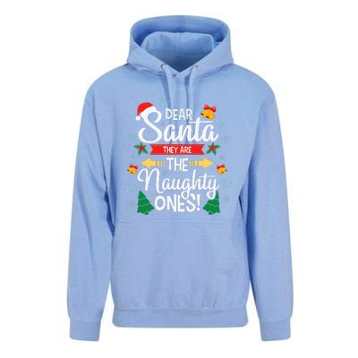 Dear Santa They Are The Naughty Ones Christmas Pajama Gifts  Unisex Surf Hoodie