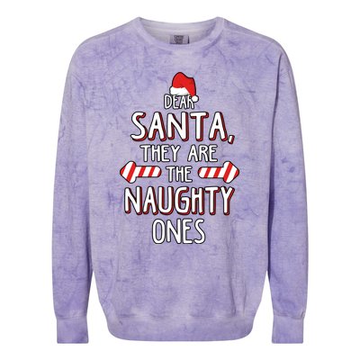 Dear Santa They Are The Naughty Ones Christmas Colorblast Crewneck Sweatshirt