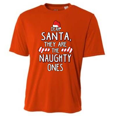 Dear Santa They Are The Naughty Ones Christmas Cooling Performance Crew T-Shirt