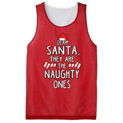 Dear Santa They Are The Naughty Ones Christmas Mesh Reversible Basketball Jersey Tank