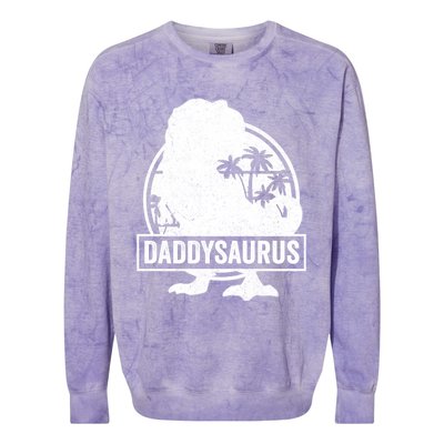 Daddy Saurus T Rex Dinosaur Daddysaurus Family Matching Cute Gift Colorblast Crewneck Sweatshirt