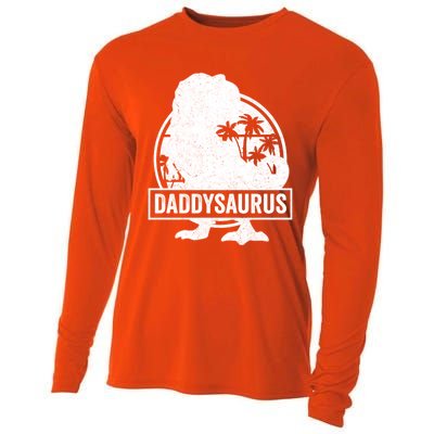 Daddy Saurus T Rex Dinosaur Daddysaurus Family Matching Cute Gift Cooling Performance Long Sleeve Crew