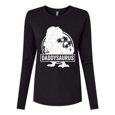 Daddy Saurus T Rex Dinosaur Daddysaurus Family Matching Cute Gift Womens Cotton Relaxed Long Sleeve T-Shirt