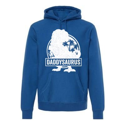 Daddy Saurus T Rex Dinosaur Daddysaurus Family Matching Cute Gift Premium Hoodie