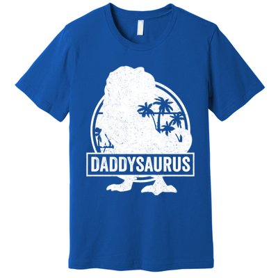 Daddy Saurus T Rex Dinosaur Daddysaurus Family Matching Cute Gift Premium T-Shirt