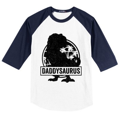 Daddy Saurus T Rex Dinosaur Daddysaurus Family Matching Cute Gift Baseball Sleeve Shirt