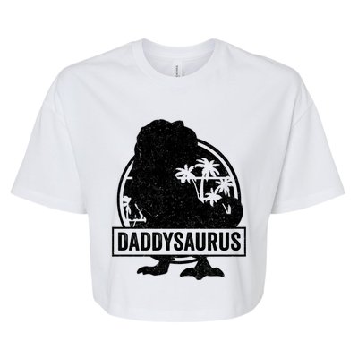 Daddy Saurus T Rex Dinosaur Daddysaurus Family Matching Cute Gift Bella+Canvas Jersey Crop Tee