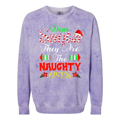 Dear Santa They Are The Naughty Ones Christmas Colorblast Crewneck Sweatshirt