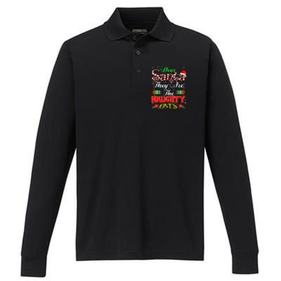 Dear Santa They Are The Naughty Ones Christmas Performance Long Sleeve Polo