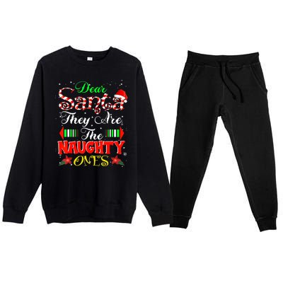 Dear Santa They Are The Naughty Ones Christmas Premium Crewneck Sweatsuit Set