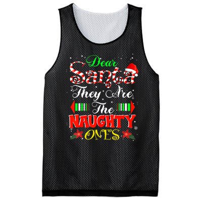 Dear Santa They Are The Naughty Ones Christmas Mesh Reversible Basketball Jersey Tank