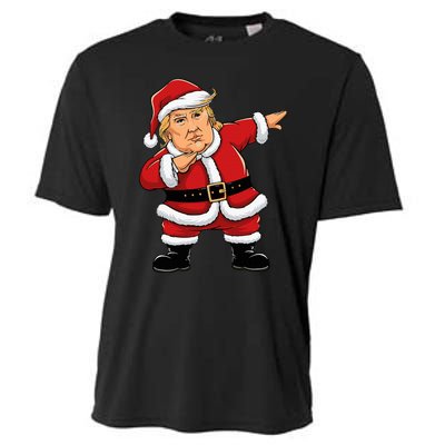 Dabbing Santa Trump Xmas Lights Christmas Cooling Performance Crew T-Shirt