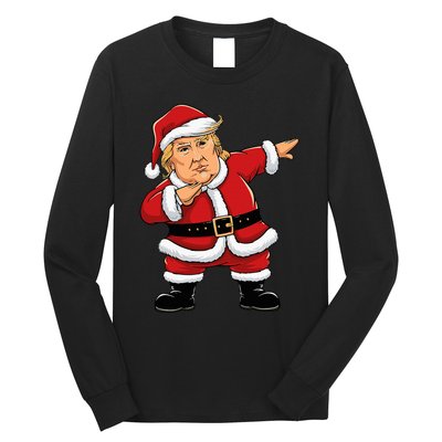 Dabbing Santa Trump Xmas Lights Christmas Long Sleeve Shirt