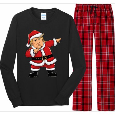 Dabbing Santa Trump Xmas Lights Christmas Long Sleeve Pajama Set