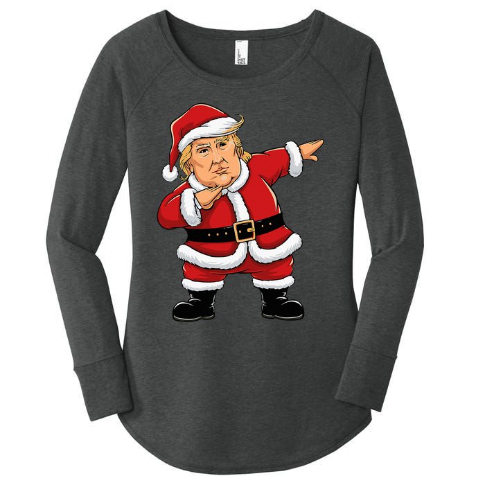 Dabbing Santa Trump Xmas Lights Christmas Women's Perfect Tri Tunic Long Sleeve Shirt