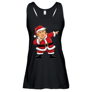 Dabbing Santa Trump Xmas Lights Christmas Ladies Essential Flowy Tank