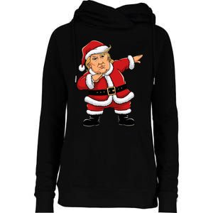 Dabbing Santa Trump Xmas Lights Christmas Womens Funnel Neck Pullover Hood