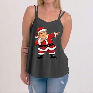 Dabbing Santa Trump Xmas Lights Christmas Women's Strappy Tank