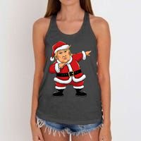 Dabbing Santa Trump Xmas Lights Christmas Women's Knotted Racerback Tank