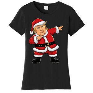 Dabbing Santa Trump Xmas Lights Christmas Women's T-Shirt