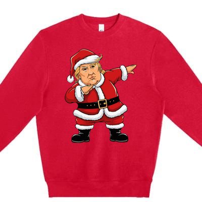 Dabbing Santa Trump Xmas Lights Christmas Premium Crewneck Sweatshirt