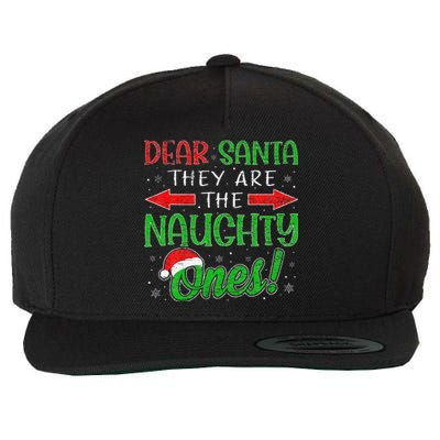 Dear Santa They Are The Naughty Ones Funny Christmas Gifts Wool Snapback Cap