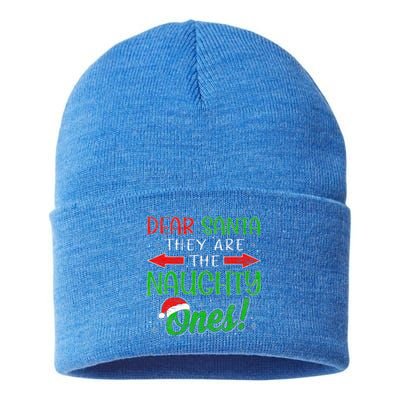 Dear Santa They Are The Naughty Ones Funny Christmas Gifts Sustainable Knit Beanie