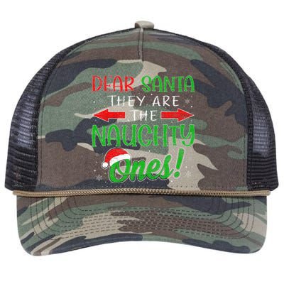 Dear Santa They Are The Naughty Ones Funny Christmas Gifts Retro Rope Trucker Hat Cap