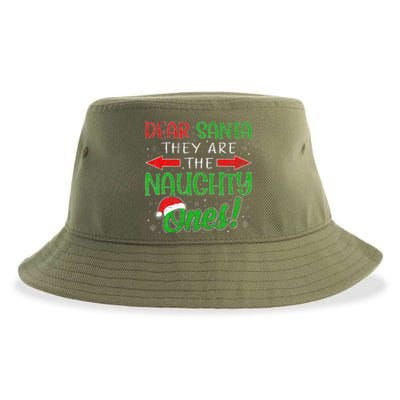 Dear Santa They Are The Naughty Ones Funny Christmas Gifts Sustainable Bucket Hat