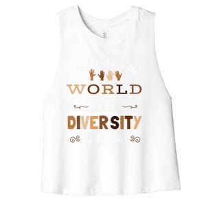 Diversity Skin Tone Melanin Empowert Equality Advocacies Gift Women's Racerback Cropped Tank