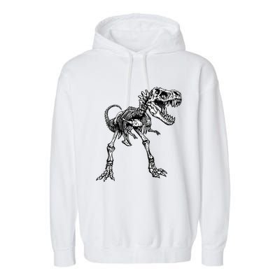 Dinosaur Skeleton T Rex Costume Halloween Son Gift Garment-Dyed Fleece Hoodie