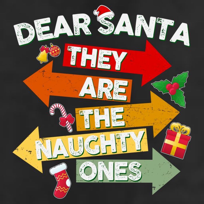 Dear Santa They Are The Naughty Ones 7 Panel Mesh Trucker Snapback Hat